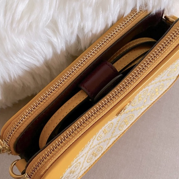 NEW Tory Burch T Monogram Jacquard Double-Zip Mini Bag - Picture 6 of 9